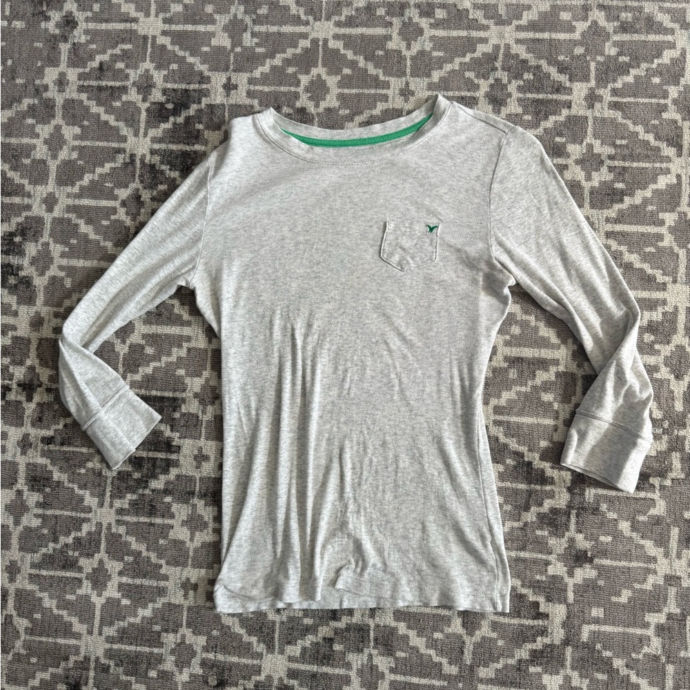 American Eagle Outfitters Gray Crewneck 3/4 length shirt 100% cotton vintage 00s